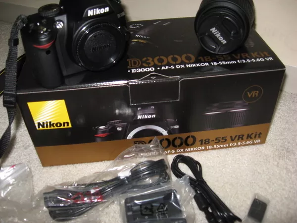 Nikon d3000 Kit 18-55mm б/у СУМКА,    СВЕТОФИЛЬТР,   КАРТА ПАМЯТИ 